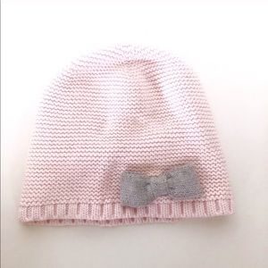 Jacadi 51 Cotton Knit Beanie Pull On Bow Hat